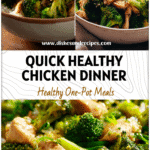 Bowl of colorful Chicken Broccoli Stir-Fry with rice, showing fresh broccoli florets and tender shredded chicken.