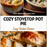 Easy Homemade Chicken Pot Pie Recipe for Cozy Comfort Dinners 5 Freshly baked Homemade Chicken Pot Pie with golden crust, potatoes, and creamy filling for an Easy Fast Comfort Food Dinner.
