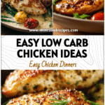 Delicious low carb chicken dish served with veggies styled as Abendessen Rezepte.