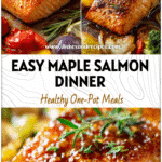 Easy Maple Glazed Salmon Sheet Pan Dinner 5 Sheet pan maple dijon glazed salmon baked with vegetables for a healthy maple salmon dish.