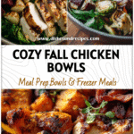 Colorful fall salad bowl with grilled chicken, roasted root vegetables, and crispy bacon on greens.