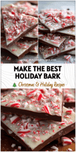 A tray of festive Candy Cane Bark with chocolate layers and crushed peppermint pieces for Christmas Gift Treats.