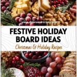 Festive Holiday Charcuterie Board Ideas for Christmas Gatherings 5 Festive holiday charcuterie board with baked brie, meats, cheeses, and holiday garnishes for Christmas gatherings