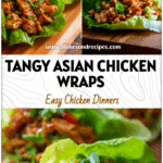 Asian Chicken Lettuce Wraps with crisp lettuce, savory Lettuce Wrap Sauce, and colorful Asian Chicken filling.