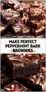 Home 8 Tray of peppermint bark brownies with fudge layers and crushed peppermint pieces