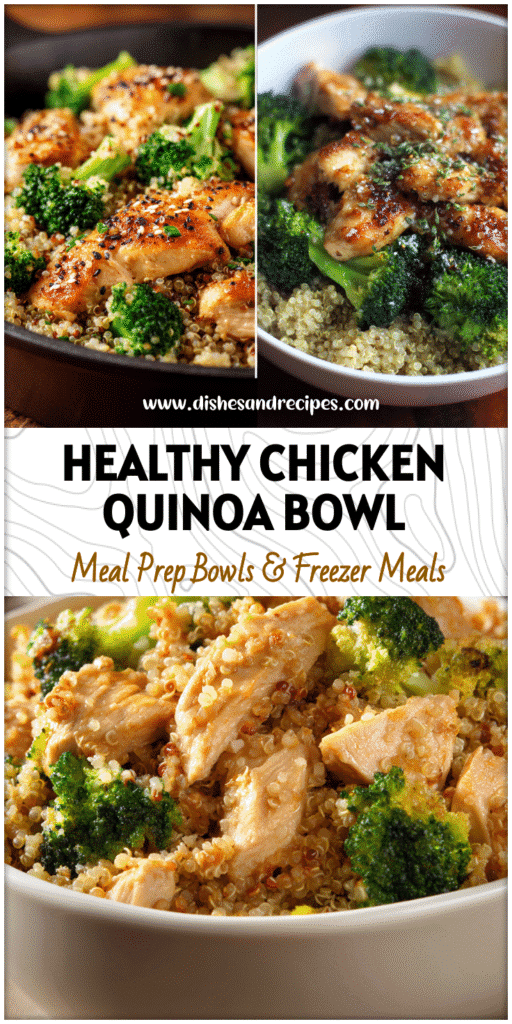 Home 20 Bowl filled with Chicken And Broccoli Quinoa showcasing a colorful Quinoa Healthy dinner recipe.