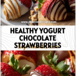 Healthy Chocolate-Covered Strawberries with Creamy Yogurt Coating 5 Healthy Chocolate Covered Strawberries coated in creamy yogurt with Peanut Butter Yogurt swirl for Lactose Free Recipes.