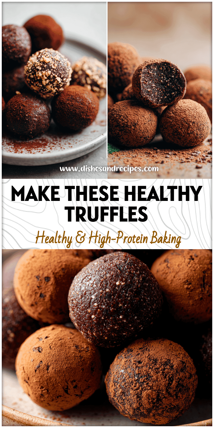 Round Chickpea Chocolate Truffles on a plate, a healthy vegan treat ideal for Recetas Fitness and Patisserie Vegan lovers.