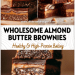Stacked vegan Almond Butter Brownie Bars showing chocolate layers and nut butter swirl, perfect Raw Vegan Desserts.