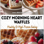 Homemade Heart Waffles for a Lovely Breakfast Esthetic 5 Homemade heart waffles served with berries and cream in a soft morning light aesthetic
