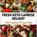 Keto Chicken Caprese Salad with Balsamic Flavor for a Fresh Summer Dinner 5 Keto Chicken Caprese Salad with balsamic dressing, grilled chicken, tomatoes, and mozzarella for a fresh Caprese Dinner