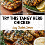 Grilled chicken brushed with Lemon Balsamic Chicken Marinade and topped with fresh herbs.