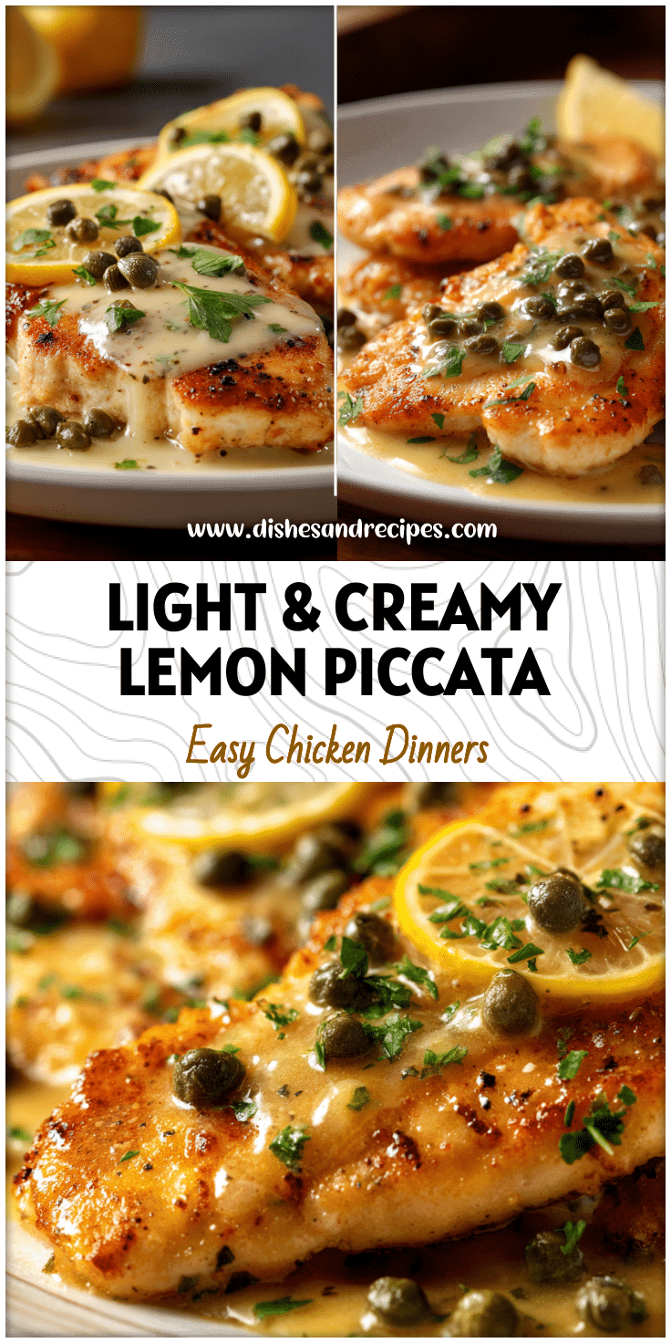 Plated Light Chicken Piccata topped with creamy lemon sauce and capers for a fresh Chicken Lemon Sauce Recipe look