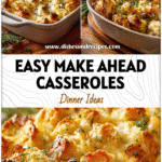 Golden baked Thanksgiving casserole topped with herbs and served with traditional Thanksgiving sides.