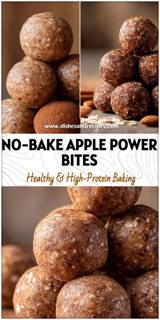 Home 10 Stack of no-bake apple sauce protein balls with oats and cinnamon ideal for Healthy Apple Snack Ideas.