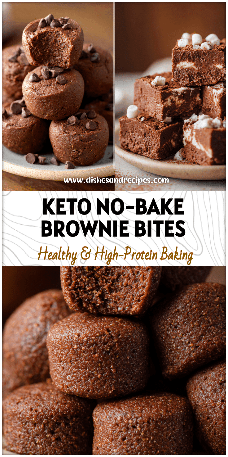 No-sugar chocolate baked protein bites stacked on a plate, creamy and rich like keto cottage cheese brownie bites.