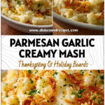 Parmesan Garlic Butter Mashed Potatoes with Crispy Hash Brown Twist 5 Golden garlic butter mashed potatoes topped with grated parmesan and crispy hash brown bits