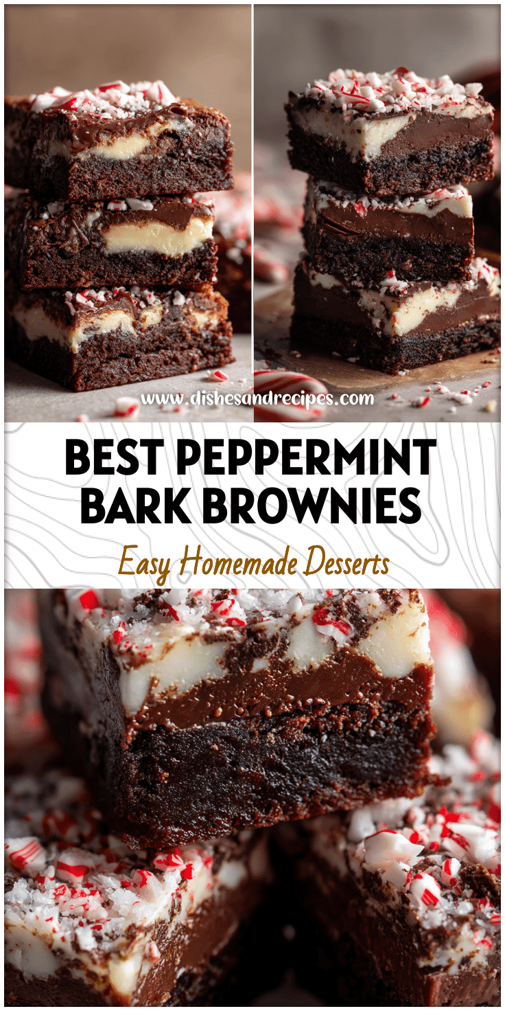 Peppermint Bark Brownies Recipe From Scratch for Christmas
