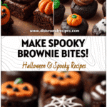 Tray of spooky Halloween Brownie Bites decorated with festive icing, ideal for Halloween Easy Baking.