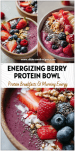 Home 5 Bright Berry Protein Acai Bowl topped with fresh berries, granola, and chia seeds for a healthy acai breakfast.