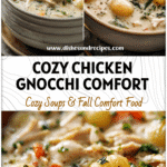 Creamy Chicken & Gnocchi Winter Soup for Cozy Soup Nights 5 Bowl of creamy chicken and gnocchi winter soup garnished with herbs, perfect for cozy soup night ideas.