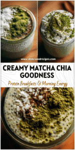 Home 8 A glass jar of creamy Matcha Chia Pudding topped with coconut and matcha powder made with coconut milk.