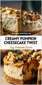Madison Whitaker 5 A creamy no-bake pumpkin cheesecake served beside a spinach artichoke chicken dinner for cozy fall vibes