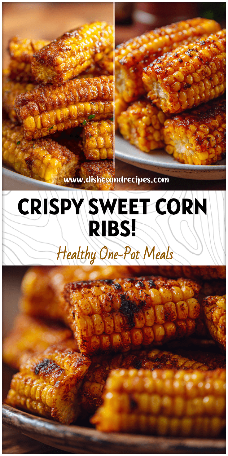 Golden sweet and buttery Air Fryer Corn Ribs served on a plate as crispy BBQ sides.