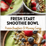 Bright green smoothie bowl topped with fresh fruit, seeds, and granola for a vibrant Smoothie Bowl Vegan look.