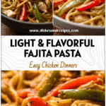 Easy Chicken Fajita Pasta (Light & Flavorful Recipe) | I Am Homesteader Recipes 5 Creamy Chicken Fajita Pasta with colorful peppers and tender chicken served in a bowl.