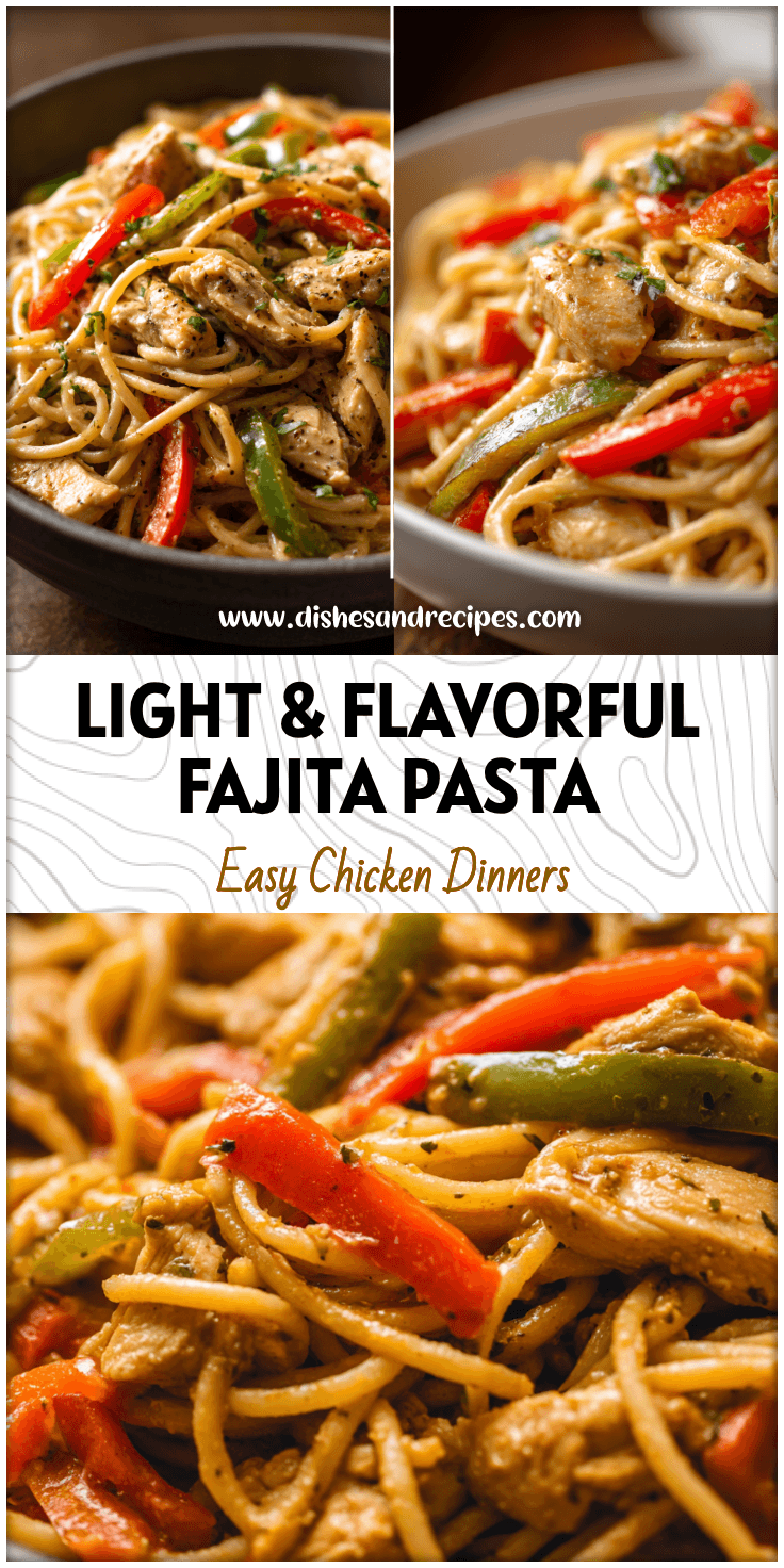 Creamy Chicken Fajita Pasta with colorful peppers and tender chicken served in a bowl.
