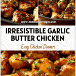 Garlic Butter Chicken Bites with Cowboy Flavor Twist 5 Golden Garlic Butter Chicken Bites served in a skillet with herbs and Cowboy Butter glaze.