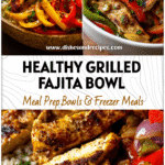 Grilled Chicken Fajita Bowl Recipe for a Healthy Dinner 5 A colorful Chicken Fajitas Bowl filled with grilled chicken, peppers, and rice for a healthy Fajita Bowl meal.