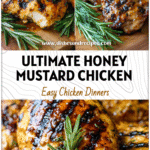 Grilled chicken brushed with golden honey mustard marinade and rosemary served beside crispy tater tots.