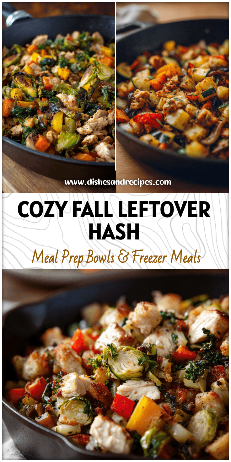 warm skillet of holiday leftover chicken and veggie hash served as a hearty fall hash recipe