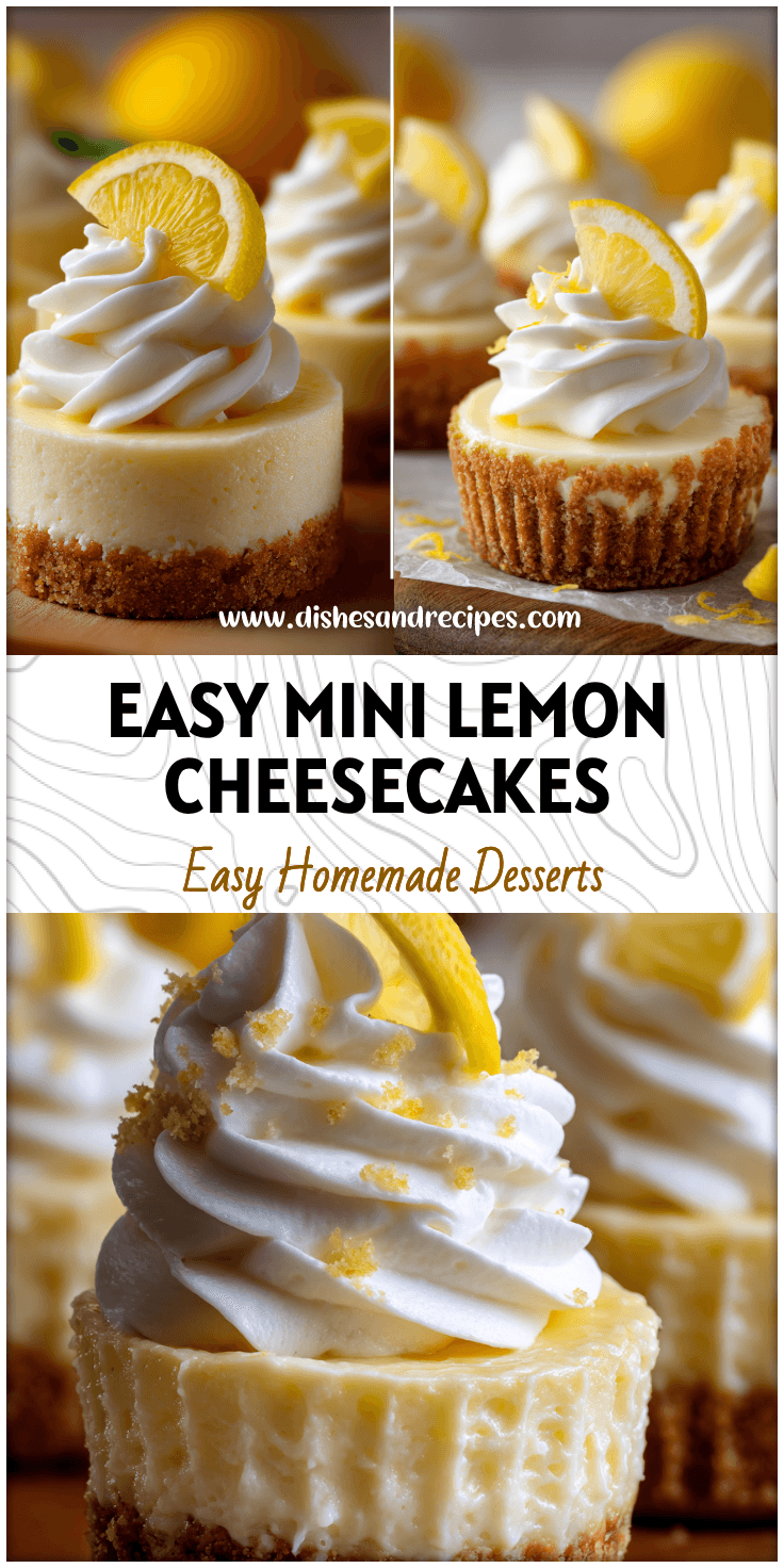 Small Lemon Cheesecake topped with creamy lemon vanilla topping in individual cups.