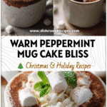 Peppermint Hot Chocolate Mug Cake Recipe for Cozy Winter Nights 5 Peppermint Hot Chocolate Mug Cake topped with whipped cream and marshmallows in a cozy winter mug.