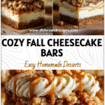 Close-up of Cheesecake Bars with apple crisp topping and swirls of creamy Vanilla Bean Cheesecake filling.