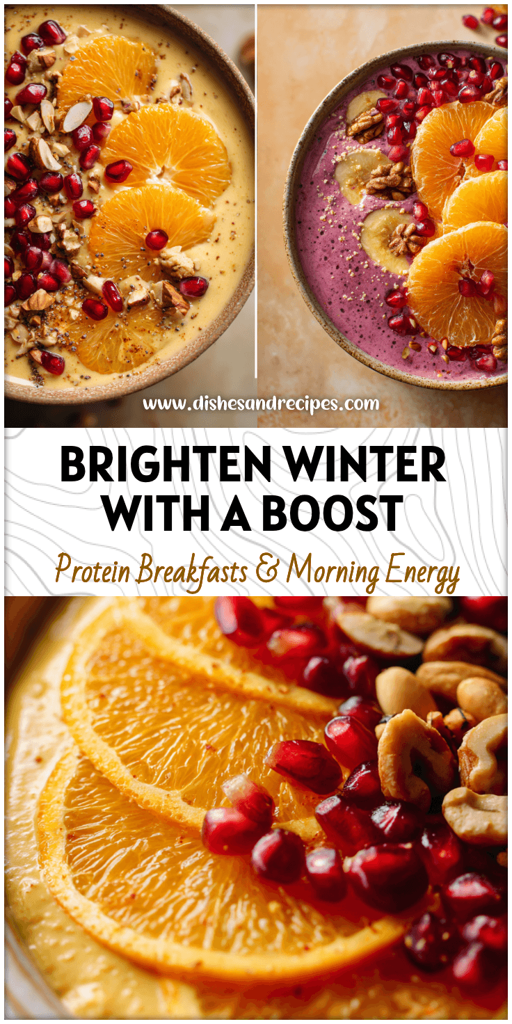 Colorful Winter Citrus Smoothie Bowl topped with orange slices, pomegranate, and nuts for an Immune Boost Smoothie look.