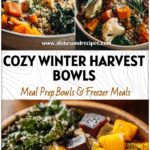 Colorful Winter Harvest Buddha Bowl filled with roasted vegetables, grains, and greens for Clean Fall Meals.