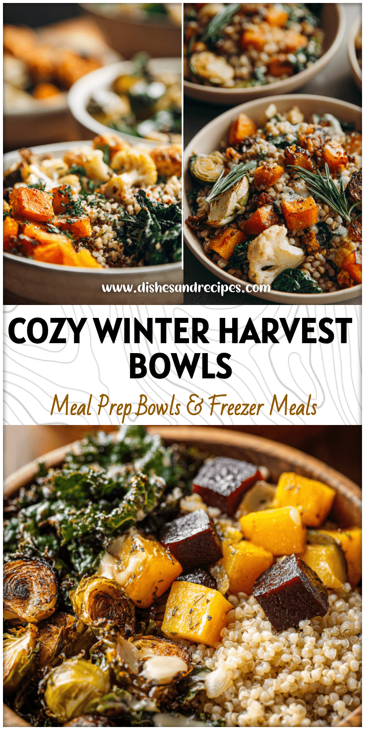 Colorful Winter Harvest Buddha Bowl filled with roasted vegetables, grains, and greens for Clean Fall Meals.
