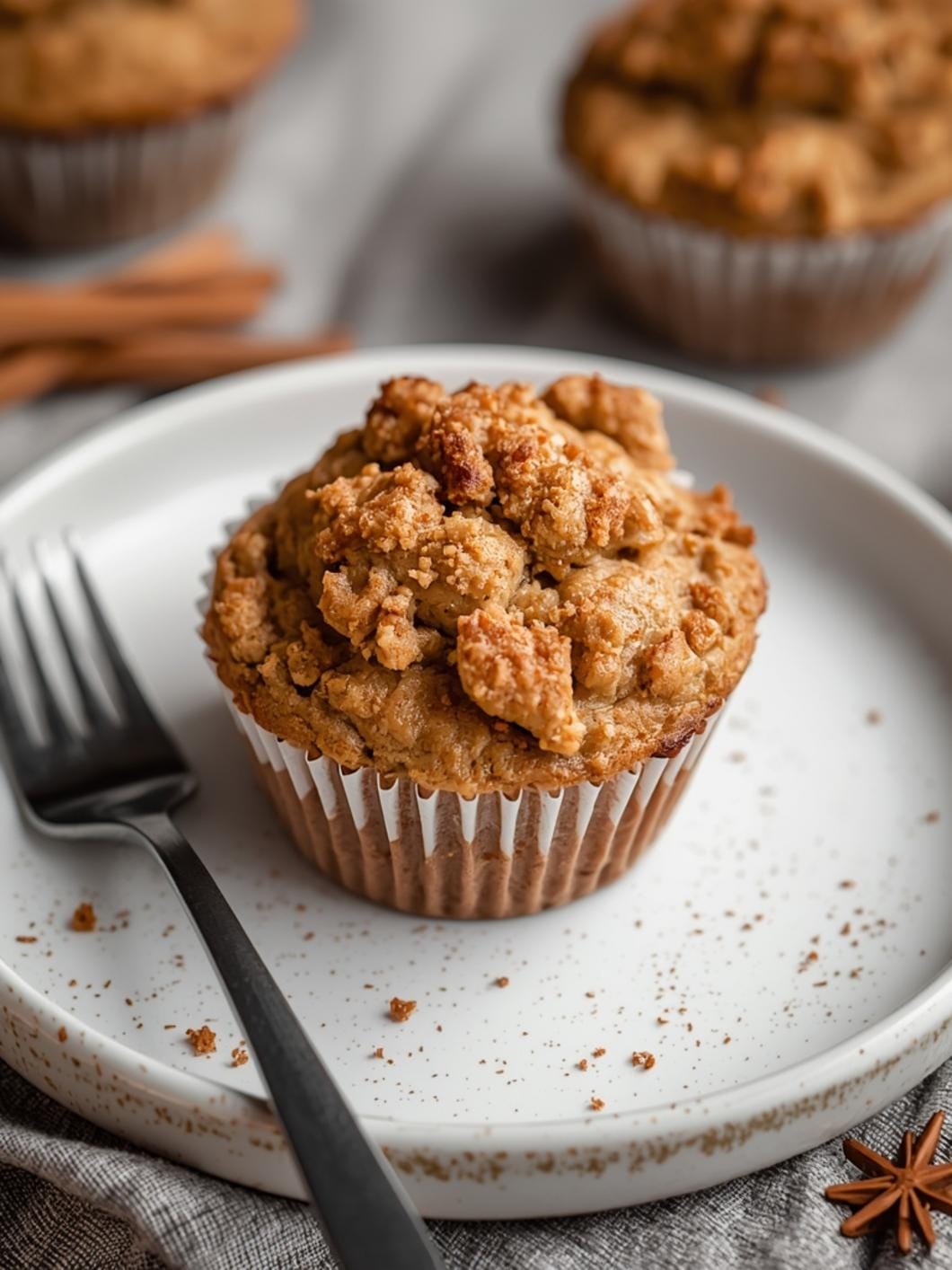 Bakery-Style Apple Cinnamon Muffins with Crumb Topping