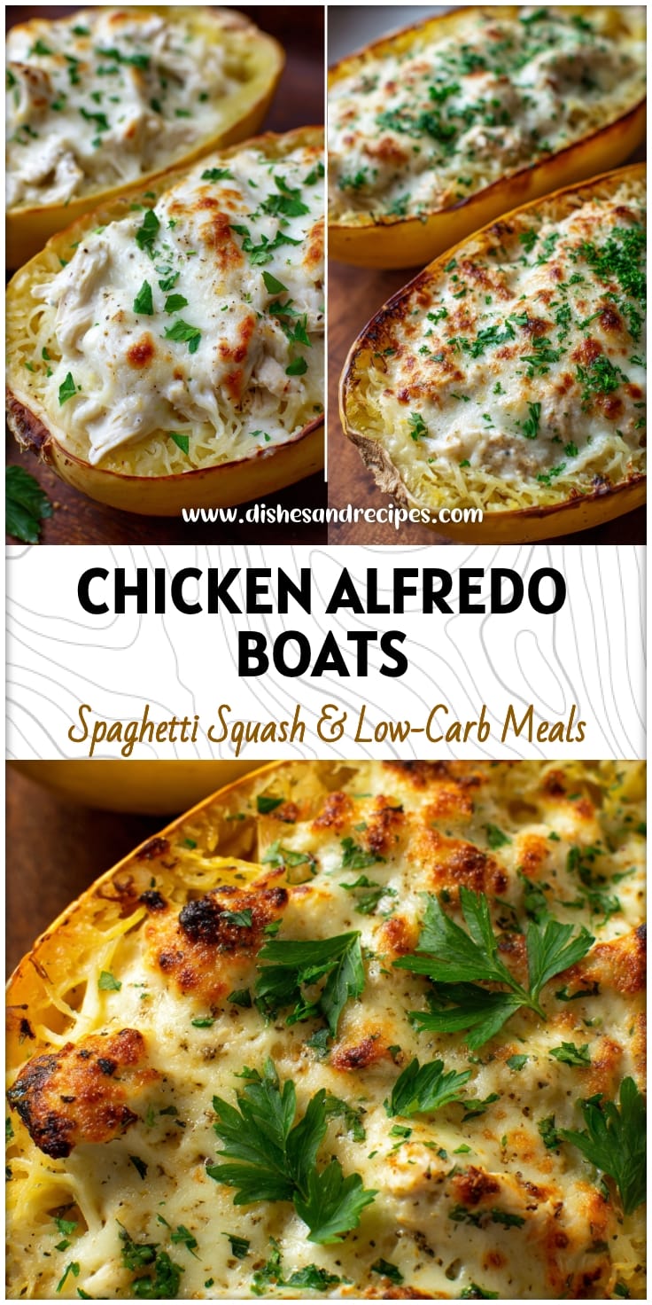 Chicken Alfredo Spaghetti Squash Boats: Easy Low-Carb Recipe 14 Chicken Alfredo Spaghetti Squash Boats: Easy Low-Carb Recipe