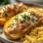 Chicken Alfredo Spaghetti Squash Boats: Easy Low-Carb Recipe 12 =