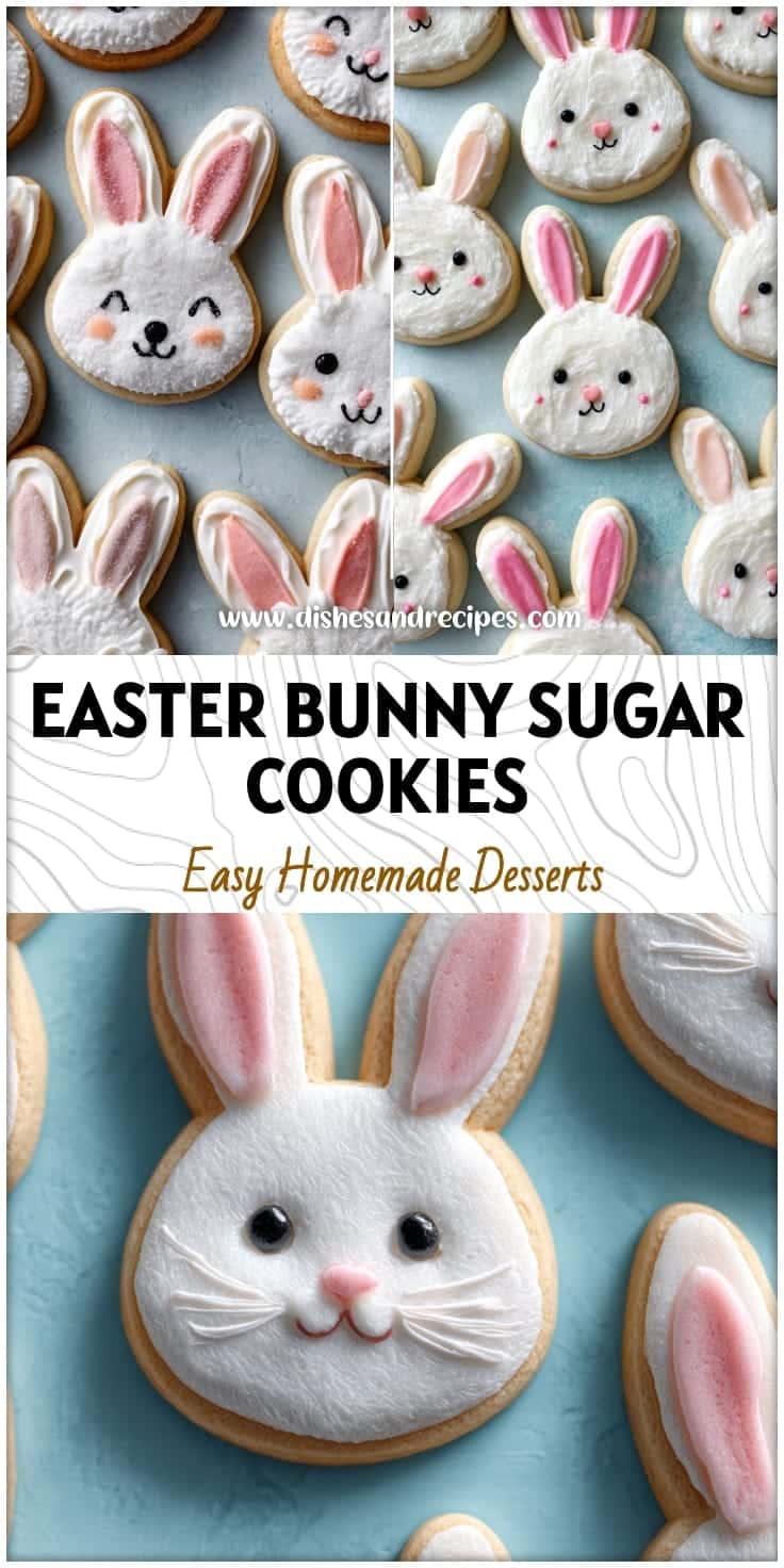 Adorable Easter Bunny Face Sugar Cookies