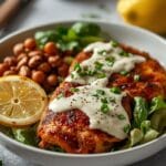 Healthy Chicken Shawarma Salad Bowls with Lemon Tahini Dressing 12 =