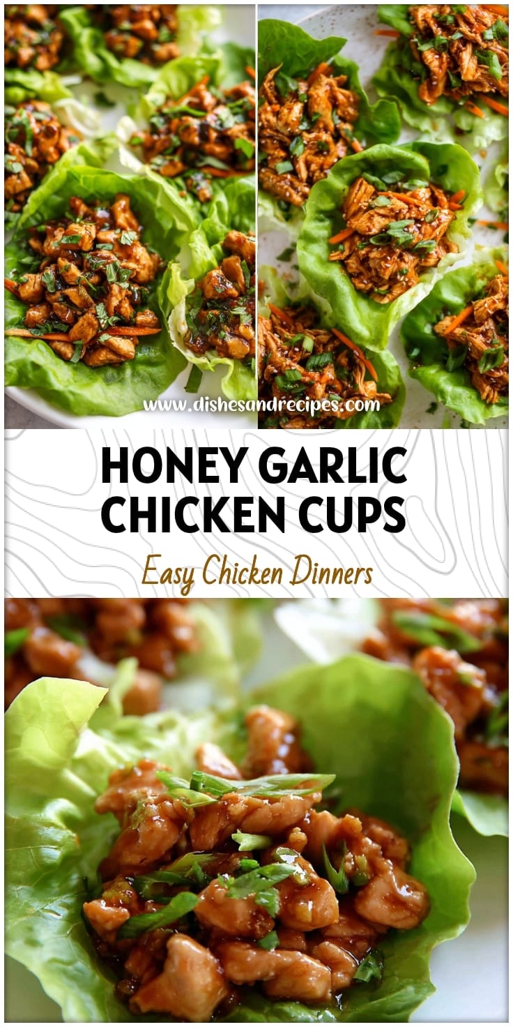 Honey Garlic Chicken Lettuce Cups - Healthy Dinner Recipe