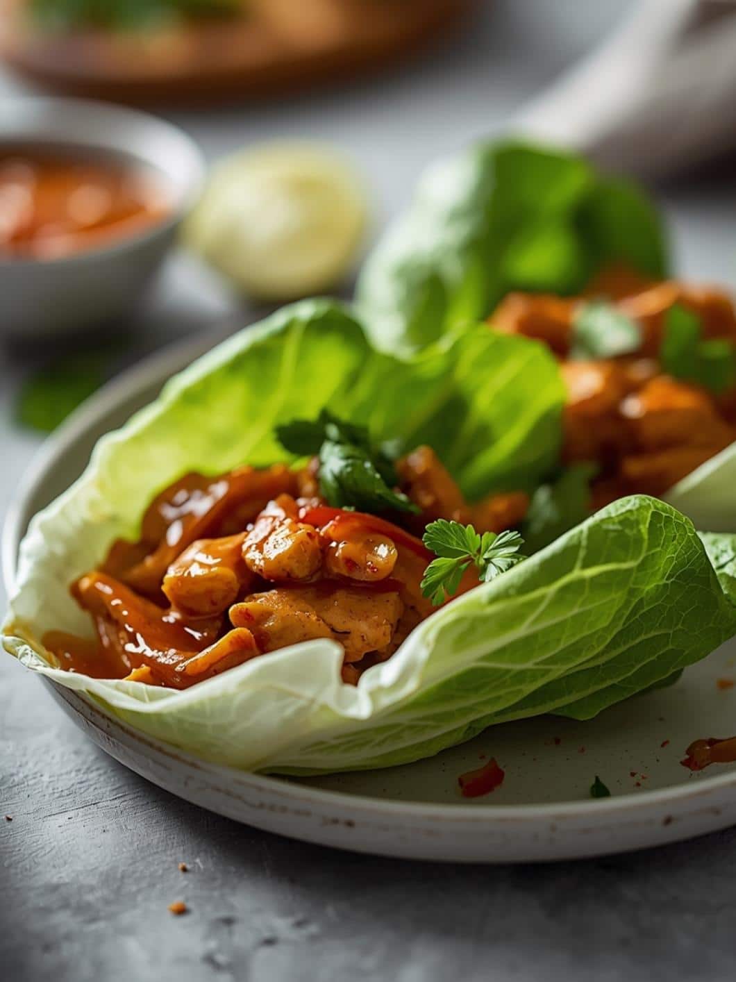Honey Garlic Chicken Lettuce Cups - Healthy Dinner Recipe