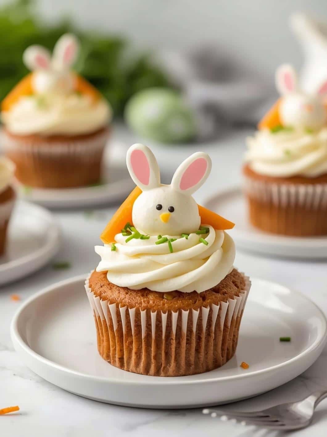 Light Easter Carrot Cake Cupcakes