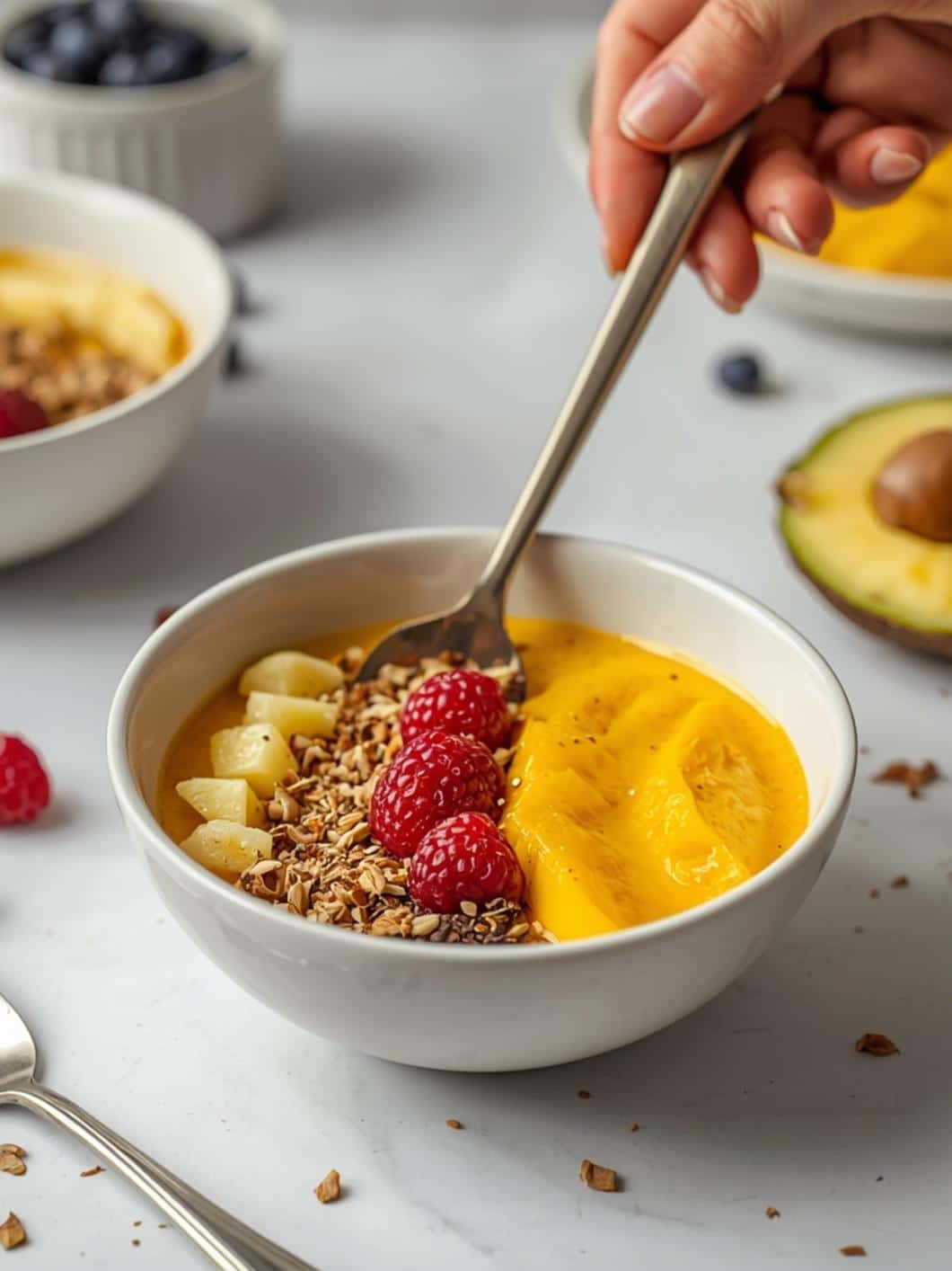 Mango Pineapple Coconut Smoothie Bowl - Healthy & Energizing Breakfast